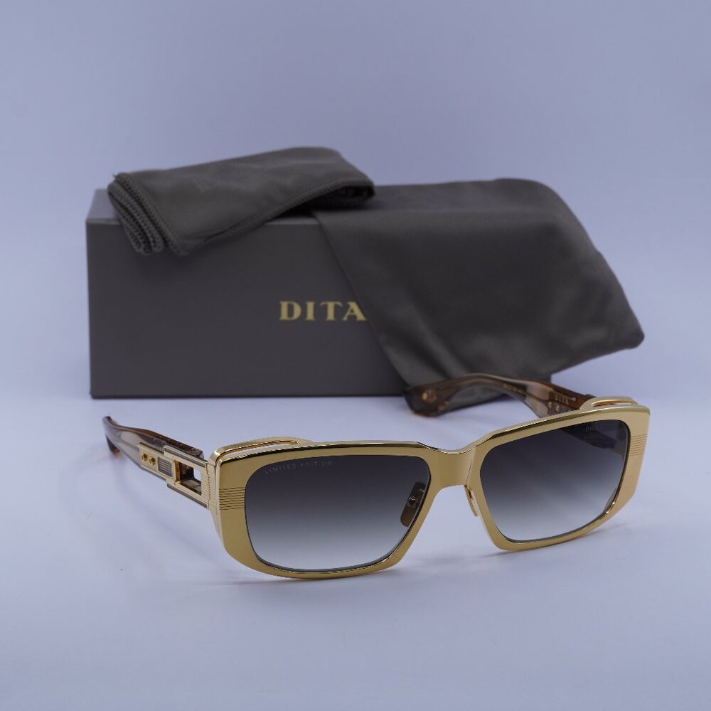 Dita ZIRITH DTS-435-A-01 Rectangle Sunglasses - Gold/Grey